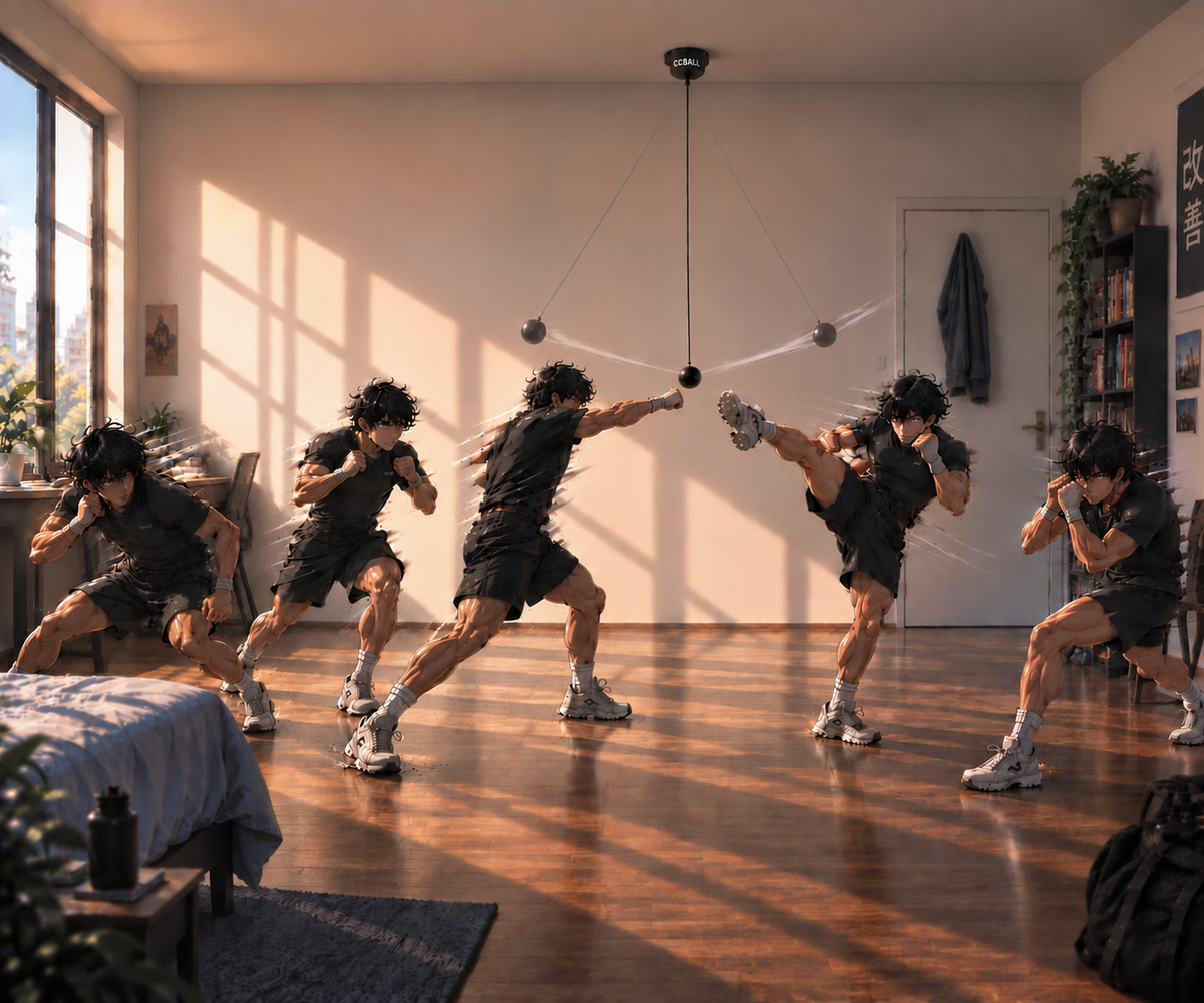 CCBall training scene showing different ways a fighter can respond to a moving target